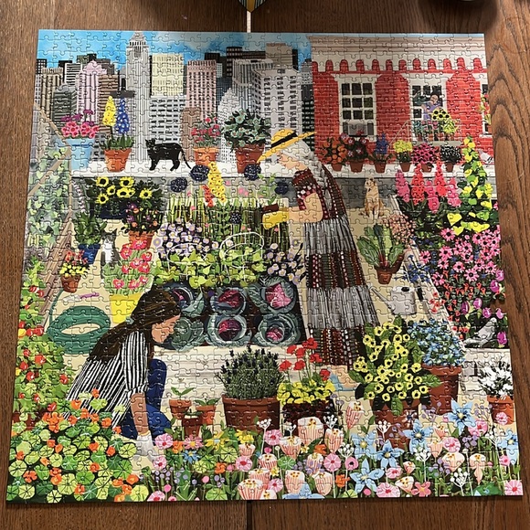 Eeboo 1000+ piece adult puzzle Urban Gardening + Sloths vibrant colors - Picture 12 of 12